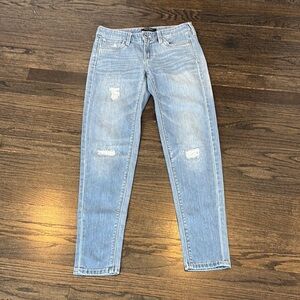 Light Blue Distressed Women Jeans by White House Black Market (size 0)